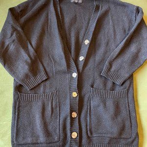 Black long button down Cardigan | 0X | Forever 21+